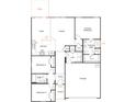Detailed floor plan showing layout of kitchen, bedrooms, bathrooms, garage, and living spaces at Lot#82 Norwood Ct, Denver, NC 28037