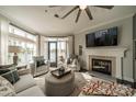 Comfortable living room with fireplace at 637 Williamson Rd # 309, Mooresville, NC 28117