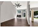 Bright living room featuring vaulted ceilings, gas fireplace, and hardwood floors at 194 Riverview Ter, Clover, SC 29710