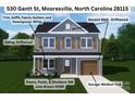 This beautiful two-story home boasts driftwood siding, jute brown doors, and a medium oak garage at 530 Gantt St, Mooresville, NC 28115