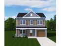 Digitally rendered two-story home with lap siding, decorative shutters, covered porch and attached garage at 530 Gantt St, Mooresville, NC 28115