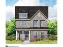 Charming two-story home with a brick foundation, gray siding, and a welcoming covered front porch at 19044 Newburg Hill Rd, Davidson, NC 28036