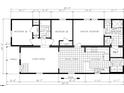 Detailed floor plan showcasing three bedrooms, two baths, living areas, and kitchen layout of this cozy home at 159 Hallman St, Cherryville, NC 28021