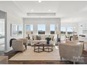 Spacious living room with ample natural light, modern furnishings, and wood flooring at 1034 Mapletree Ln, Indian Trail, NC 28079