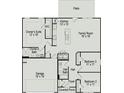 Layout of a single-story floor plan with clearly marked room dimensions and locations at 6455 Honor Ave, Midland, NC 28107