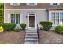 Close-up of the front door, showcasing the entry, landscaping, and exterior details at 542 Goldstaff Ln, Charlotte, NC 28273