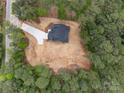 Aerial view of property showing surrounding trees and long driveway at 925 Twin Lakes Rd, Rock Hill, SC 29732