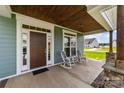 Inviting front porch with rocking chairs and a stained wood ceiling, perfect for relaxing at 1050 Coppergate Dr, Salisbury, NC 28147