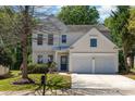 Charming two-story home featuring a two-car garage, manicured lawn, and inviting curb appeal at 11220 Cypress View Dr, Charlotte, NC 28262