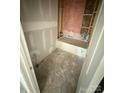 In-progress bathroom showcases new construction elements; ready for your custom touch at 15700 Stokes Ferry Rd, Richfield, NC 28137