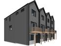 View of townhomes with private balconies and modern siding, offering outdoor living space at 204 Mattoon St, Charlotte, NC 28216