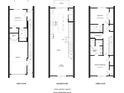 Detailed floor plan showcasing the layout of a three-story townhome, including bedrooms, kitchen, and living areas at 204 Mattoon St, Charlotte, NC 28216