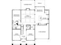 Layout of a home showing the living room, kitchen, bedrooms, bathrooms, and garage at 424 Balboa St, Matthews, NC 28104