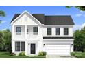 A stunning two-story home with a covered porch, large windows, and a well-manicured front lawn at 110 Canary Ln # 3, Mooresville, NC 28115