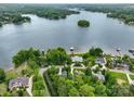 Breathtaking aerial view of a waterfront property surrounded by lush greenery and a serene lake at 166 Wilson Lake Rd, Mooresville, NC 28117
