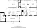 Detailed floor plan showcasing the layout of the home, including the living room, bedrooms, kitchen, and screened porch at 3119 6Th Sw Ave, Hickory, NC 28602