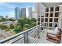 Balcony with city views and outdoor seating at 333 W Trade St # 800, Charlotte, NC 28202