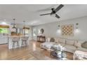 Inviting living room featuring a comfortable sofa, stylish coffee table, and hardwood floors at 1420 Columbus St, Albemarle, NC 28001