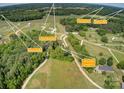 A captivating aerial view of the property located near Lake Norman, Mooresville, Troutman, and Statesville at 1030 Little Cowgirl Ln, Cleveland, NC 27013