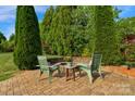 Cozy backyard patio with comfortable seating, a charming fire pit, and well-manicured landscaping for relaxation at 1116 Crooked River Dr, Waxhaw, NC 28173