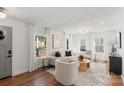 Bright and airy living room featuring hardwood floors and modern decor at 1314 Ordermore Ave, Charlotte, NC 28203