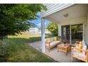 Inviting covered patio with comfortable seating, perfect for outdoor relaxation and entertaining at 14311 Riding Hill Ave, Charlotte, NC 28213