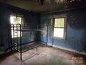 Bedroom with blue walls, two windows and a metal bunk bed at 721 S Spruce St, Rock Hill, SC 29730