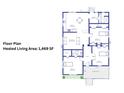 Detailed floor plan showcasing layout, room dimensions, and total heated living area of 1,469 sq ft at 209 S Ransom St, Gastonia, NC 28052