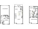 Detailed floor plan showcasing layout for each level, including bedrooms, garage, and kitchen at 1112 Bismuth Ln, Charlotte, NC 28211