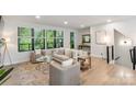 A cozy living space featuring large windows, neutral tones, and modern furnishings for a comfortable and inviting atmosphere at 3538 Saker Ln, Charlotte, NC 28211