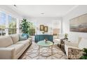 Cozy living room featuring bright natural light, a modern rug, and comfortable seating at 619 Vega Nw St, Concord, NC 28027