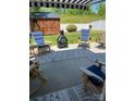Relaxing patio area with outdoor seating and a cozy fire pit at 18027 Train Station Dr, Cornelius, NC 28031