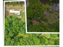 An aerial view showcases the property's location and its proximity to wooded areas at 10420 Silver Mine Rd, Indian Land, SC 29707