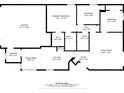 Floor plan outlining primary bedroom, kitchen, living room, garage and total square footage at 8027 Bristle Ln, Charlotte, NC 28214