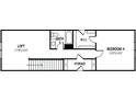 Upstairs floor plan featuring a loft, bedroom, bath and storage area at 2512 Mabel Ln, Monroe, NC 28110