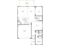 First floor plan featuring a spacious kitchen, Gathering room, nook, den, flex room, and a bedroom at 1001 Cunningham Farm Dr, Indian Trail, NC 28079