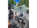 Inviting patio with outdoor dining set and umbrella, perfect for enjoying outdoor meals at 11216 Carmel Chace Dr, Charlotte, NC 28226