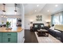 Comfortable living room with large windows, and comfortable furniture at 109 Hunter Ct, Oakboro, NC 28129
