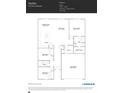A detailed floor plan of the home, with 3 beds, 2 baths, and a 2-car garage at 1621 Spring Lot Dr, Edgemoor, SC 29712