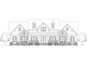 Home blueprint showcasing the elevation, architectural detail, and the dimensions of the structure at 611 Wisteria Vines Trl, Fort Mill, SC 29708