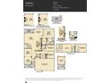 Spacious floor plan featuring a living room, dining room, kitchen, study, three bedrooms, and a three-car garage at 3915 Horsham St, Indian Land, SC 29707