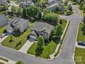 Aerial view of a home with a large yard in a residential neighborhood at 2467 Chatham Dr, Indian Land, SC 29707