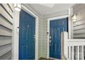 Double, solid, blue entry doors offering a welcoming entrance to a well-maintained condo unit at 529 N Graham St # 3F, Charlotte, NC 28202
