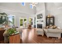 Bright living room with hardwood floors, fireplace, and ample natural light at 7365 Gabriel St, Sherrills Ford, NC 28673