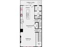 Open-concept second floor plan with kitchen, dining, and gathering area layout at 739 Hoke Ln, Davidson, NC 28036