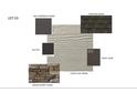 Selection of exterior design materials including siding, roofing, shutters, and stone accents at 4017 Grommet Ct, Matthews, NC 28105