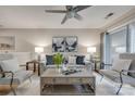 Cozy living room with stylish furniture, ceiling fan, and plenty of natural light at 2209 Sumner Green Ave # M, Charlotte, NC 28203