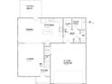 Layout of the first floor highlighting the kitchen, dining, living, mud and garage at 5112 Izzo Ln, Charlotte, NC 28214