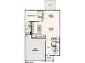 Open-concept main level featuring a kitchen with island, dining area, great room, and a two-bay garage at 829 Hallman Branch Ln, Lincolnton, NC 28092