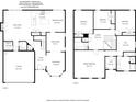 Detailed floor plan showcasing the layout of the home's two floors and all rooms with dimensions at 9321 Bradstreet Commons Way, Charlotte, NC 28215